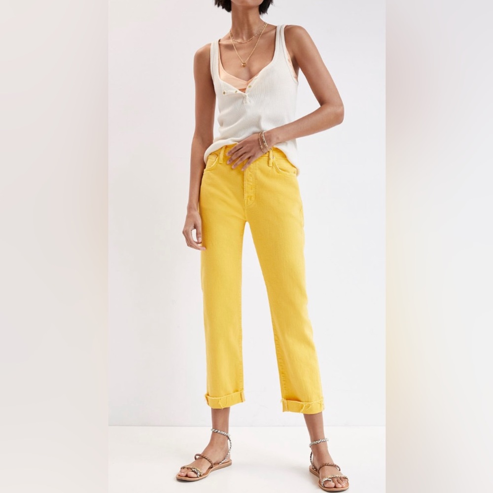 MOTHER The Scrapper Straight Jeans. Size 29. Color gold